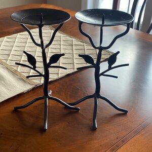 Bronze/Brown Metal Candle Holders